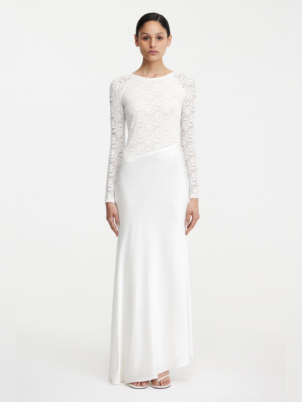 Significant Other Sofiya Long Sleeve Lace Maxi Dress Size 4 Bone
